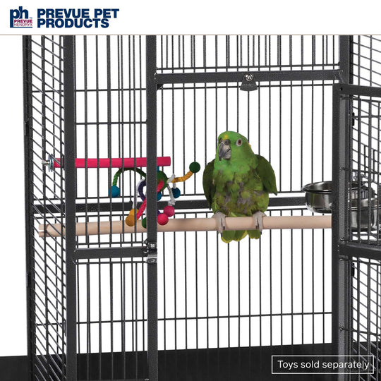 Prevue Pet Products Playtop Bird Home Black - 24” x 22” - Parrot Enclosure #3152BLK