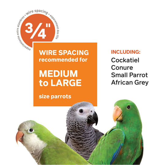 Prevue Pet Products Playtop Bird Home Black - 36” x 24” - Parrot Enclosure #3154BLK