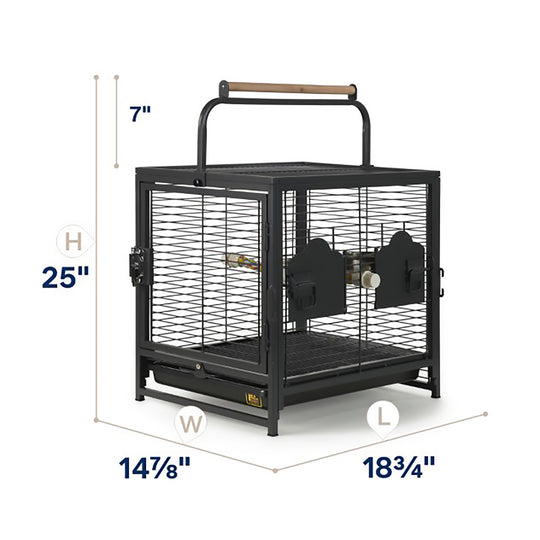 Prevue Pet Products Travel Carrier - Bird Carrier Cage with Perch & Cups #1307