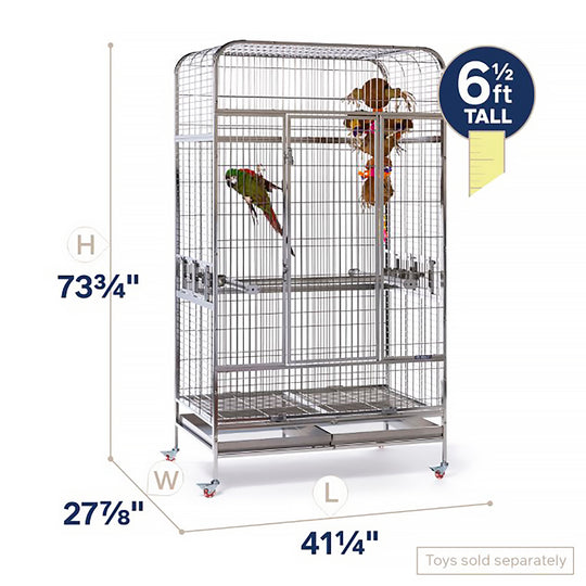 Prevue Pet Products Imperial Extra Large Stainless Bird Cage - 41 1/4” x 27 7/8” - Bird Enclosure #3457